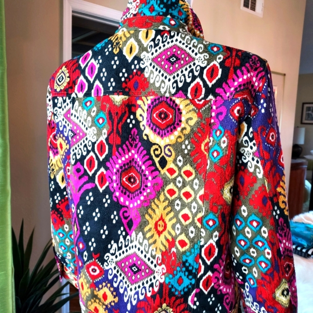 Aztec Patterned Jacket 100% Cotton By Ruby Rd: Si… - image 4